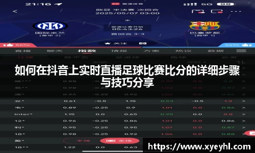 如何在抖音上实时直播足球比赛比分的详细步骤与技巧分享